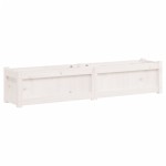 vidaXL Jardinieră de grădină, alb, 150x31x31 cm, lemn masiv de pin vidaXL Jardinieră de grădină, alb, 150x31x31 cm, lemn masiv de pin