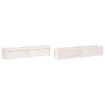 vidaXL Jardiniere de grădină, 2 buc., alb, lemn masiv de pin