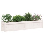 vidaXL Jardiniere de grădină, 2 buc., alb, lemn masiv de pin