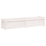 vidaXL Jardiniere de grădină, 2 buc., alb, lemn masiv de pin