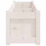 vidaXL Jardiniere de grădină, 2 buc., alb, lemn masiv de pin