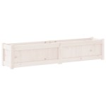 vidaXL Jardiniere de grădină, 2 buc., alb, lemn masiv de pin