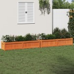 vidaXL Jardiniere de grădină, 2 buc., maro ceruit, lemn masiv de pin vidaXL Jardiniere de grădină, 2 buc., maro ceruit, lemn masiv de pin