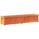 vidaXL Jardiniere de grădină, 2 buc., maro ceruit, lemn masiv de pin vidaXL Jardiniere de grădină, 2 buc., maro ceruit, lemn masiv de pin