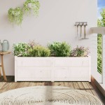 vidaXL Jardinieră de grădină, alb, 150x50x50 cm, lemn masiv de pin vidaXL Jardinieră de grădină, alb, 150x50x50 cm, lemn masiv de pin