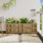 vidaXL Jardinieră de grădină, 150x50x50 cm, lemn de pin impregnat vidaXL Jardinieră de grădină, 150x50x50 cm, lemn de pin impregnat