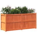 vidaXL Jardinieră de grădină, maro ceruit, 150x50x70cm, lemn masiv pin