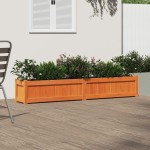 vidaXL Jardinieră de grădină, maro ceruit, 180x31x31 cm lemn masiv pin