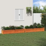 vidaXL Jardiniere de grădină, 2 buc., maro ceruit, lemn masiv de pin vidaXL Jardiniere de grădină, 2 buc., maro ceruit, lemn masiv de pin