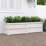 vidaXL Jardinieră de grădină, alb, 180x50x50 cm, lemn masiv de pin vidaXL Jardinieră de grădină, alb, 180x50x50 cm, lemn masiv de pin
