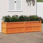 vidaXL Jardinieră de grădină, maro ceruit, 180x50x50 cm lemn masiv pin