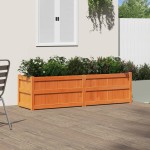 vidaXL Jardinieră de grădină, maro ceruit, 180x50x50 cm lemn masiv pin
