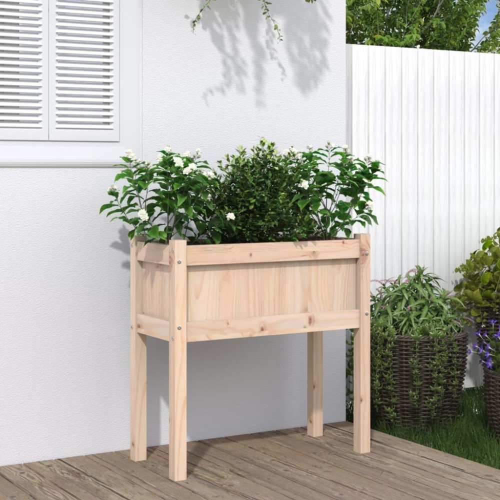 vidaXL Jardinier de grădină cu picioare, 70x31x70cm, lemn masiv de pin
