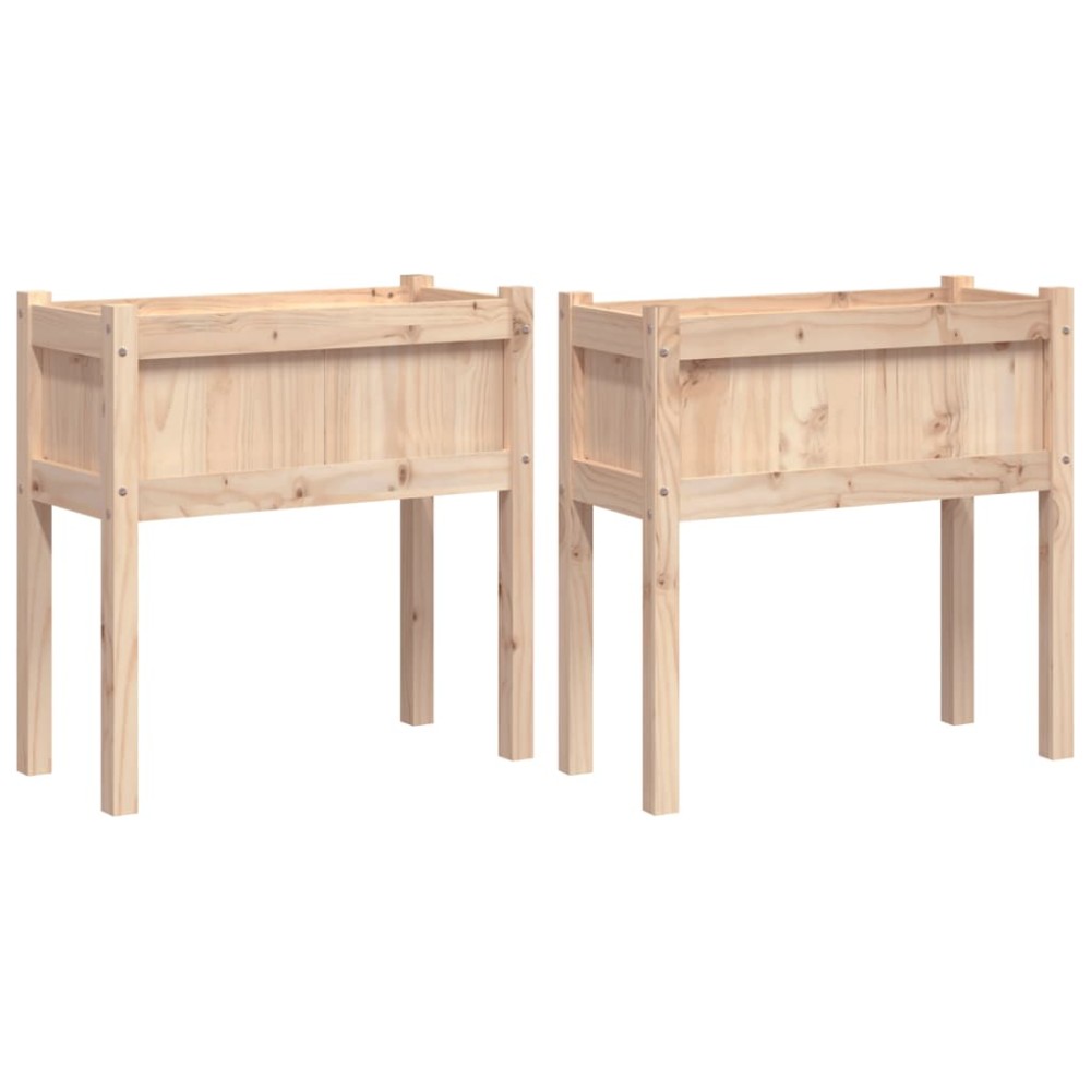 vidaXL Jardiniere de grădină cu picioare, 2 buc., lemn masiv de pin