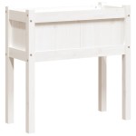 vidaXL Jardinier de grădină cu picioare, alb, 70x31x70 cm, lemn masiv