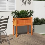 vidaXL Jardinieră grădină cu picioare maro ceruit 70x31x70 cm lemn pin vidaXL Jardinieră grădină cu picioare maro ceruit 70x31x70 cm lemn pin
