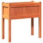 vidaXL Jardinieră grădină cu picioare maro ceruit 70x31x70 cm lemn pin vidaXL Jardinieră grădină cu picioare maro ceruit 70x31x70 cm lemn pin