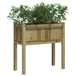 vidaXL Jardiniere de gradina cu picioare 2 buc. lemn de pin impregnat vidaXL Jardiniere de gradina cu picioare 2 buc. lemn de pin impregnat