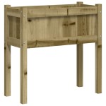 vidaXL Jardiniere de gradina cu picioare 2 buc. lemn de pin impregnat vidaXL Jardiniere de gradina cu picioare 2 buc. lemn de pin impregnat