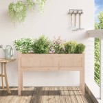 vidaXL Jardinieră de grădină cu picioare 110x31x70cm lemn masiv de pin