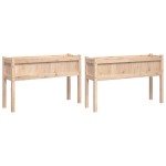 vidaXL Jardiniere de grădină cu picioare, 2 buc., lemn masiv de pin vidaXL Jardiniere de grădină cu picioare, 2 buc., lemn masiv de pin