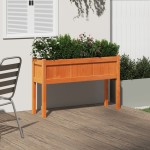 vidaXL Jardinieră grădină cu picioare maro ceruit 110x31x70cm lemn pin vidaXL Jardinieră grădină cu picioare maro ceruit 110x31x70cm lemn pin