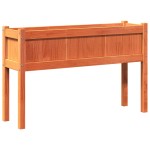 vidaXL Jardiniere grădină cu picioare, 2 buc., maro ceruit, lemn pin