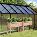 vidaXL Jardiniere de grădină cu picioare, 2 buc., lemn masiv Douglas vidaXL Jardiniere de grădină cu picioare, 2 buc., lemn masiv Douglas