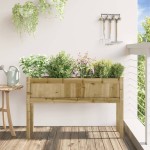 vidaXL Jardinier de grădină cu picioare, 110x31x70 cm, lemn pin tratat