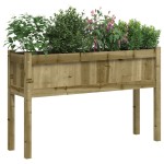 vidaXL Jardinier de grădină cu picioare, 110x31x70 cm, lemn pin tratat