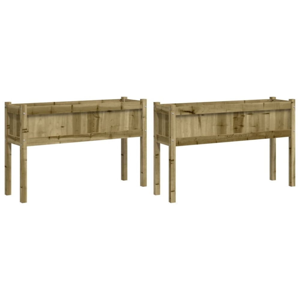 vidaXL Jardiniere de gradina cu picioare 2 buc. lemn de pin impregnat