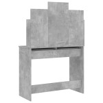 vidaXL Masă de toaletă cu oglindă, gri beton, 96x39x142 cm