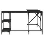 vidaXL Birou, negru, 139x139x75 cm, lemn prelucrat