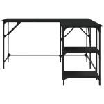 vidaXL Birou, negru, 139x139x75 cm, lemn prelucrat