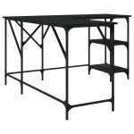 vidaXL Birou, negru, 139x139x75 cm, lemn prelucrat