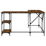 vidaXL Birou, stejar afumat, 139x139x75 cm, lemn prelucrat
