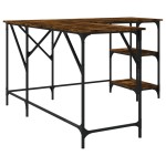 vidaXL Birou, stejar afumat, 139x139x75 cm, lemn prelucrat