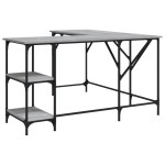 vidaXL Birou, gri sonoma, 139x139x75 cm, lemn prelucrat