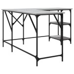 vidaXL Birou, gri sonoma, 139x139x75 cm, lemn prelucrat