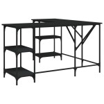 vidaXL Birou, negru, 139x139x75 cm, lemn prelucrat