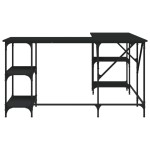 vidaXL Birou, negru, 139x139x75 cm, lemn prelucrat