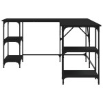 vidaXL Birou, negru, 139x139x75 cm, lemn prelucrat