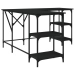 vidaXL Birou, negru, 139x139x75 cm, lemn prelucrat