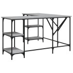vidaXL Birou, gri sonoma, 139x139x75 cm, lemn prelucrat
