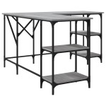 vidaXL Birou, gri sonoma, 139x139x75 cm, lemn prelucrat