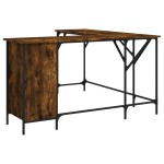 vidaXL Birou, stejar afumat, 141x141x75 cm, lemn prelucrat