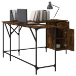 vidaXL Birou, stejar afumat, 141x141x75 cm, lemn prelucrat