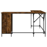 vidaXL Birou, stejar afumat, 141x141x75 cm, lemn prelucrat