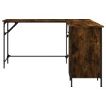 vidaXL Birou, stejar afumat, 141x141x75 cm, lemn prelucrat