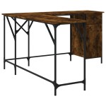 vidaXL Birou, stejar afumat, 141x141x75 cm, lemn prelucrat